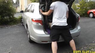 Dogging skank gangbanged at outdoor places