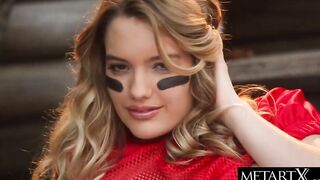 Sporty Bombshell goes face down booty up to stroke her irresistible twat