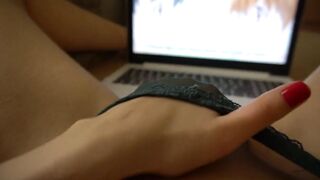 Amateur women watching Anime