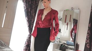 312 My soak cunt inside a tightly pencil skirt makes rough into your trousers