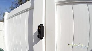 goddess Eighteen Spies on Neighbors and Gets CreamPied into Shower!