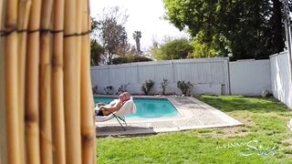 goddess Eighteen Spies on Neighbors and Gets CreamPied into Shower!