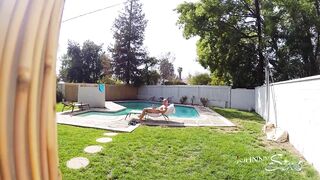 goddess Eighteen Spies on Neighbors and Gets CreamPied into Shower!