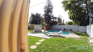 goddess Eighteen Spies on Neighbors and Gets CreamPied into Shower!
