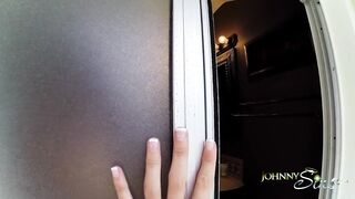 goddess Eighteen Spies on Neighbors and Gets CreamPied into Shower!