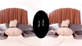 VRALLURE Long tit blonde milf plays with her sex doll inside virtual reality
