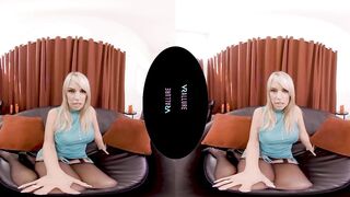 VRALLURE Long tit blonde milf plays with her sex doll inside virtual reality