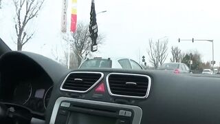 Fucking myself while driving, My cunt outdoors
