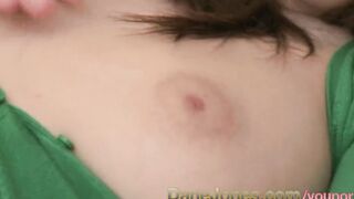 DaneJones Irresistible big boobed dark haired plays with her twat