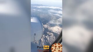 It was scary to fly for the first time. I decided to calm myself inside the airplane WC