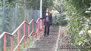 City center parks bring an unusual see on Cutie pissing babes