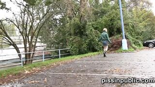 City center parks bring an unusual see on Cutie pissing babes