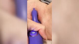 Beauty Blonde Wifey Masturbates with Thrusting Vibrator before Hubby Ejaculates Home