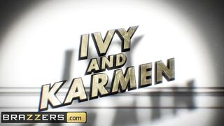 Brazzers - Big Titted Tattoed Pornstars Ivy Lebelle & Karmen Karma Share Penis into