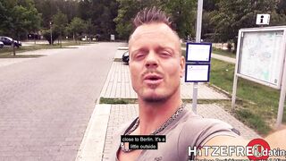 HITZEFREI.dating CAUGHT by POLICE: Blonde cunt with mouth Pounded OUTDOORS (Arteya)