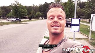 HITZEFREI.dating CAUGHT by POLICE: Blonde cunt with mouth Pounded OUTDOORS (Arteya)