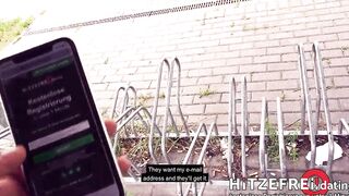 HITZEFREI.dating CAUGHT by POLICE: Blonde cunt with mouth Pounded OUTDOORS (Arteya)