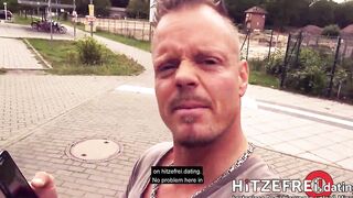 HITZEFREI.dating CAUGHT by POLICE: Blonde cunt with mouth Pounded OUTDOORS (Arteya)