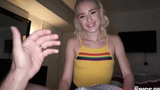 Thin Blonde Gets Tight Snatch Pumped with Huge Cock