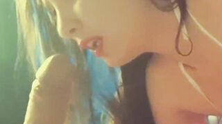 big boobed Goddess blows 2 dicks