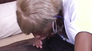 Ebony nurse takes it into her tight cunt