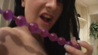 Tight young dark haired bimbos gets her small asshole drilled