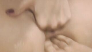 Guy shoves his hand inside Goddess dark hair's snatch then rams