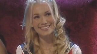 Blonde skank gets licked and penetrated after dinner