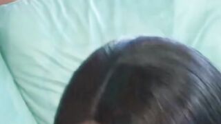 African Bombshell Angela Devine ride hugest white dick on sofa