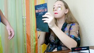 Step sister Gets Cum on her Hair and uses Sperm as a mask