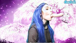 Hot Barely Legal riding Sybian while blowing multiple floating vibrators
