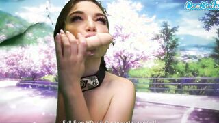 Hot Barely Legal riding Sybian while blowing multiple floating vibrators
