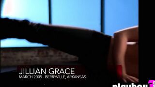 hot blonde celeb Jillian Frace reveals her voluptuous huge booty after striptease