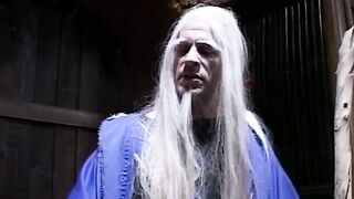 Fat butt blonde Women into robes got pussy banged on throne