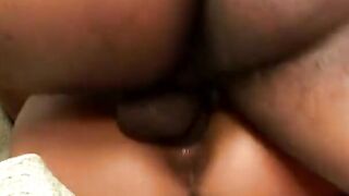 Ebony bro pumps her african cunt with a penis