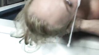Blonde Cutie with Bae fishnet is ready to offer her asshole