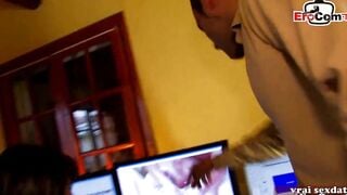 French teens try first time point of view with painful anal try