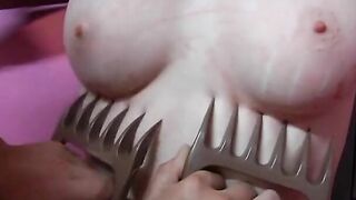 Well trained young love sub has her twat worked over by m