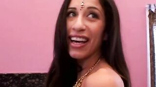 Punjab cunt with mouth gets on her knees and blows a huge dick