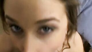 Gorgeous cocksucking thot shows cummed