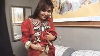 desi honey gets snatch slammed rough by 2 dong into bed