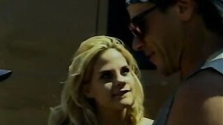 2 hitchhiking blonde honeys share studs dick