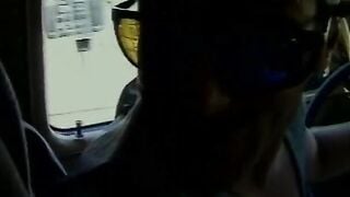 2 hitchhiking blonde honeys share studs dick