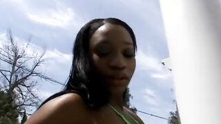 Ebony whore into pantyhose Enjoying rough penis
