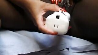 Blond lesbians having sex with vibrators