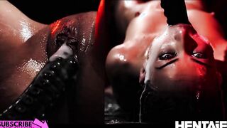 Young Chicks filled up with ton of Cum by Alien Monsters - Real Life Animated compilation