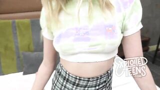 This blonde 18 year old cocksucker stars into this casting porn