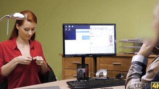 LOAN4K. Big Titted red head milf has sex with a loan manager