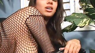 beauty brunettes with stunning melons lick each other's pussies