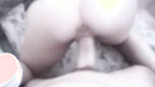 Teenie blonde is on her knees deep throating before fucking